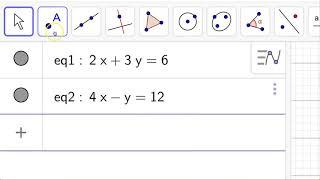 Using GeoGebra Classic to solve systems