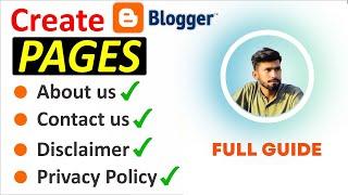 Create Pages in Blogger for AdSense Approval | All Pages Creation |Blog Course in Hindi/Urdu Part#5