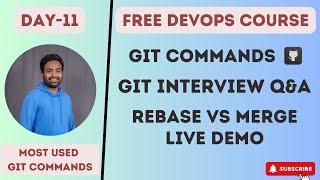 Day-11 | Git Interview Q&A and Commands for DevOps | Real World Example |#devops #github #git  #2023