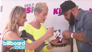 Katy Perry Disgusted After Eating Cherry Pie at Wango Tango 2017 | Billboard News