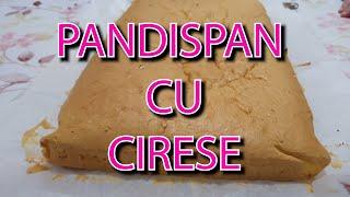 Pandispan cu cirese  , sweet cherry cake home made , pufoasa si buna de casa