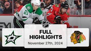 NHL Highlights | Stars vs. Blackhawks | November 27, 2024