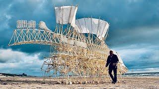 Living Sculptures Move Without Electricity - Theo Jansen's Strandbeests