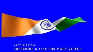 Indian flag, Indian flag waves, Indian flag blue screen, Indian flag animation, flag 4K, flag waves,