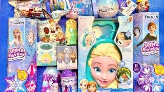 Disney Frozen Elsa huge toys collection surprise unboxing ASMR