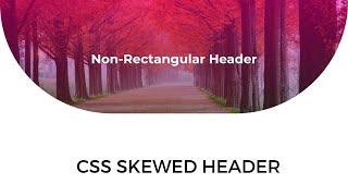 Non-Rectangular Header using CSS | CSS Skewed Header