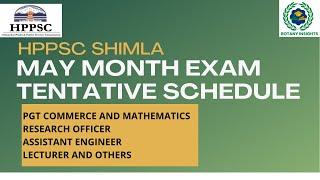 HPPSC EXAM SCHEDULE FOR DIFFERENT EXAM IN MAY 2024 INCLUDE PGT EXAMS