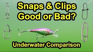 Fishing Snaps and Clips: Are They Good or Bad and Should You Use Them? (underwater lure test)