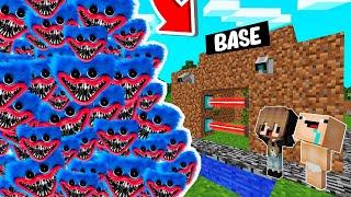 RETO DE LA BASE VS 1000000 HUGGY WUGGY POPPY PLAYTIME  BASE BEBE NOOBSI VS HUGGY WUGGY MINECRAFT