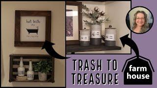 Farmhouse Trash to Treasure DIYS~Rustic Farmhosue Bathroom Decor Ideas~Useful DIY Challenge