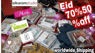 EID & SALE 70% off 50% off Alkaram studio, Gul Ahmed Sapphire, MOTIFZ- Vlogs for all