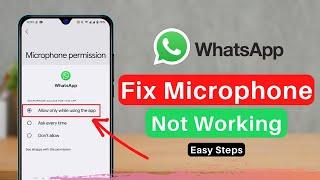 How To Fix WhatsApp Microphone Not Working (2022)