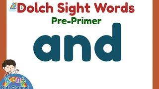 Dolch Sight Words (Pre-Primer) | Learn to Read | Reading for Toddlers and Kindergarten