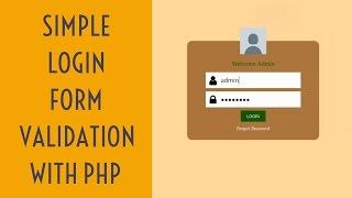 Simple login form validation with php