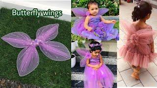 Butterfly wings for B'day frock‍️| Fairy butterfly wings tutorial |Handmade butterfly wings diy