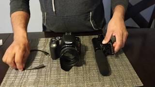 my camera doesn't have a mic input. How to fix it.  Cable adaptor.  Audio test..