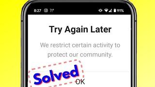 How To Fix try again later we restrict certain activity to protect our community Error on Instagram