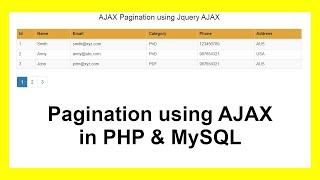 Pagination using AJAX in PHP & MySQL with Source Code