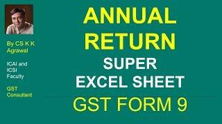 GST Form 9 Annual Return super excel sheet (Auto making of annual return) table 4, 5