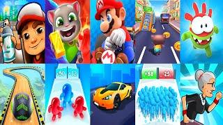 Om Nom Run, Tom Time Rush, Going Balls, Mario Kart, Subway Surfer, Race Master, Angry Gran Run