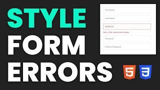 Styling Form Validation Errors - HTML & CSS Web Design Tutorial