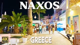 Naxos, Greece  - NIGHT WALK - 4K Ultra HD Walking Tour  - No Captions