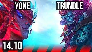 YONE vs TRUNDLE (TOP) | 9/0/0, Legendary | KR Master | 14.10