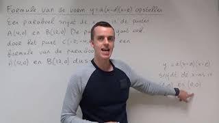 Formule van de vorm y = a(x-d)(x-e) opstellen (3 VWO)