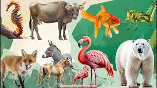 Bustling Animal Sounds: Goldfish, Seagull, Fox, Polar bear, Cow, Hors, Flamingo - Animal Sounds