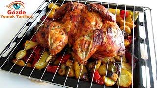 This is my favorite recipe! Whole chicken in the oven! Easy veggie chicken recipe.