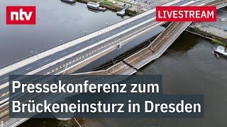 LIVE: Pressekonferenz zum Brückeneinsturz in Dresden