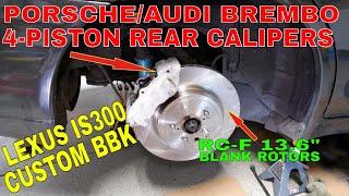 Lexus IS300 Brembo 17z 18z Rear 4-Piston Calipers RCF/ISF Rotors | Budget Big Brake Kit