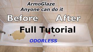 DIY Bathtub Refinishing with ArmoGlaze Kit - Odorless, Durable, and Easy to Apply! Made in the USA