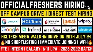 ACCENTURE NEW HIRING UPDATE | DIRECT TEST HIRING | WALKIN DRIVE | OFF CAMPUS DRIVE | 2026-2022 BATCH