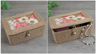 DIY Original box made of cardboard box and jute