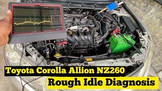 Toyota Corolla Allion NZ260 2007 Rough Idle diagnosis with Alternator AC ripple test.