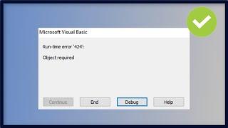 EXCEL VBA - Microsoft Visual Basic - Run Time Error 424 - Object Required