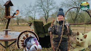 НА ЗАБРОШЕННОМ ХУТОРЕ СТАНОВИТСЯ УЮТНЕЕ. СТОЛ НА ДЕРЕВЕ. НОВЫЙ ЖИТЕЛЬ.