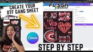 HOW TO CREATE YOUR DTF GANG SHEET USING CANVA | STEP BY STEP  TUTORIAL |  #dtf #dtfprinting