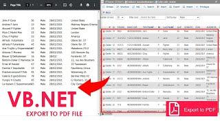 How to Export data from a database using SQL statements and write  to  PDF document with source code