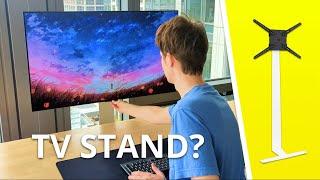 I mounted a 42" LG C2 on a TV stand at my desk. Why??