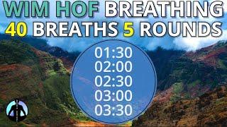 Wim Hof Guided Breathing Session - 5 Rounds 40 Breaths Advanced Prolonged No Talking