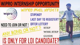 Wipro Internship Offer 2022 batch  | Joining without internship? | Stipend? | Compulsory? | NLTH'22