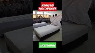 Making Bed untuk Latihan #housekeeping #makingbed #towelart