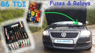 1.6 TDI Volkswagen Passat B6 ALL Fuses and Relays Location / Layout
