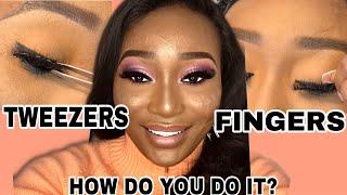 TWEEZERS OR FINGERS | How to apply your eyelashes || Garbie'Signature