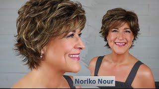 Noriko Nour in Iced Mocha | Brand new SHORT synthetic wig style with waves