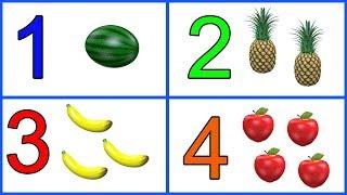 Learn 1 to 10 Numbers & Fruit Names | 123 Number Names | 1234 Counting for Kids | Cartoon Video