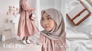 Ruffle Midi Dress Outfit Ideas | Korean Style #shorts #hijab #ootd #outfit #hijabfashion #hijabstyle