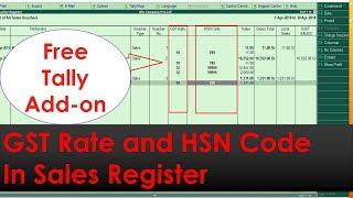 GST Rate & HSN Code In Sales & Purchase Register Columnar Report II Tally Free Add-on II